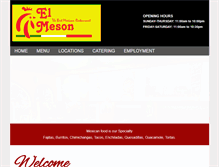 Tablet Screenshot of elmesonmexicanrestaurant.com